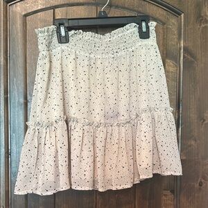 Altar'd State Black and Cream Smocked Mini Skirt